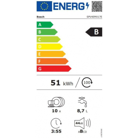 BOSCH SPV4EMX17E Εντοιχιζόμενο Πλυντήριο Πιάτων 45cm